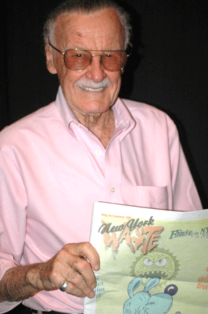 Stan Lee reading NY Waste